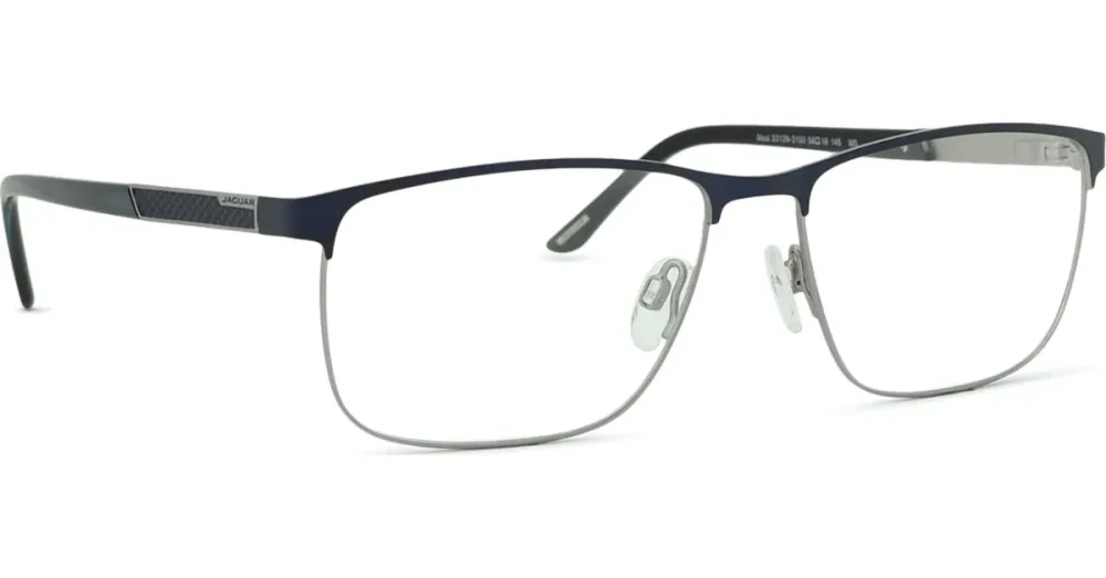 Design Eyewear Group Germany GmbH Jaguar J3129 Herren-Brille inkl. Gläser Vollrand Eckig Edelstahl-Gestell 58/16/145, Blau