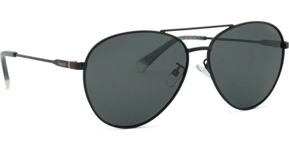 Safilo GmbH Polaroid PLD 4142/G/S/X Unisex-Sonnenbrille Vollrand Pilot Metall-Gestell, Schwarz
