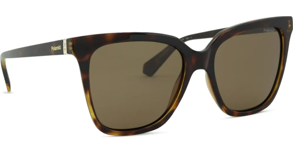 Safilo GmbH Polaroid PLD 4155/S/X Damen-Sonnenbrille Vollrand Quadratisch Kunststoff-Gestell, Havanna