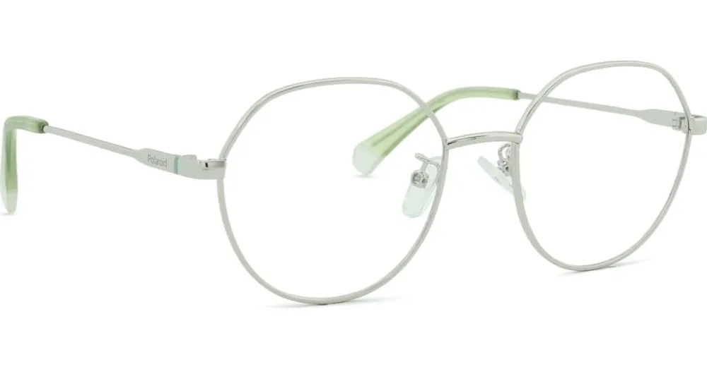 Safilo GmbH Polaroid PLD D490/G Damen-Brille inkl. Gläser Vollrand Panto Metall-Gestell 52/18/145, Silber