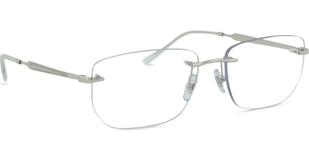 Luxottica Fashion Brillen Vertriebs GmbH Ray-Ban 0RX3768V Unisex-Brille inkl. Gläser Randlos Geometrisch Metall-Gestell 56/17/145, Silber