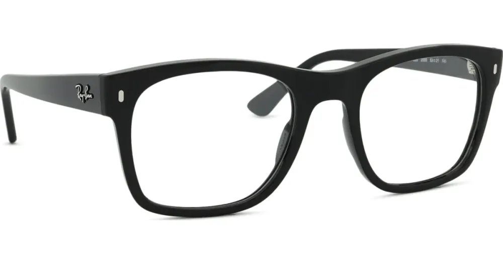 Luxottica Fashion Brillen Vertriebs GmbH Ray-Ban RX7228 Unisex-Brille inkl. Gläser Vollrand Quadratisch Propionat-Gestell 53/21/145, Schwarz