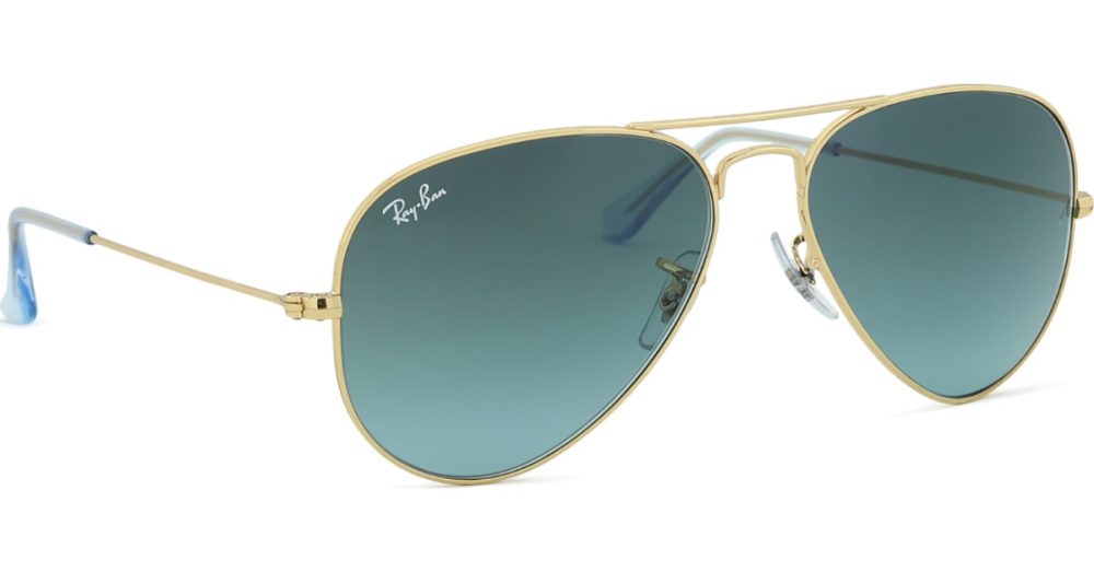 Ray-Ban Aviator Large Metal Blau auf Gold L | Sonnenbrillen