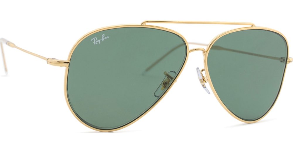 Ray-Ban Aviator Reverse Grün auf Gold L | Sonnenbrillen