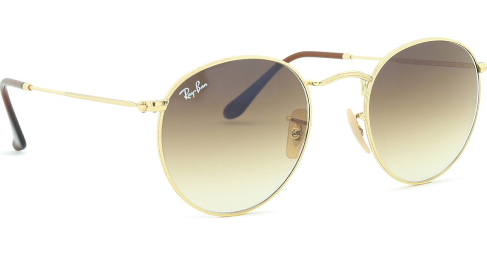 Ray-Ban Round Metal Braun auf Gold S | Sonnenbrillen