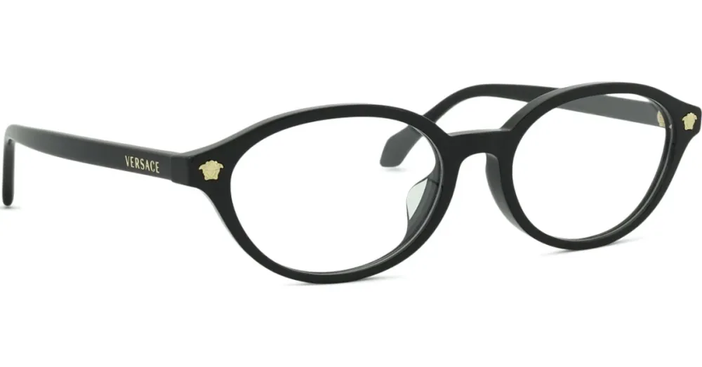 Luxottica Fashion Brillen Vertriebs GmbH Versace VE3393D Damen-Brille inkl. Gläser Vollrand Oval Acetat-Gestell 53/17/140, Schwarz