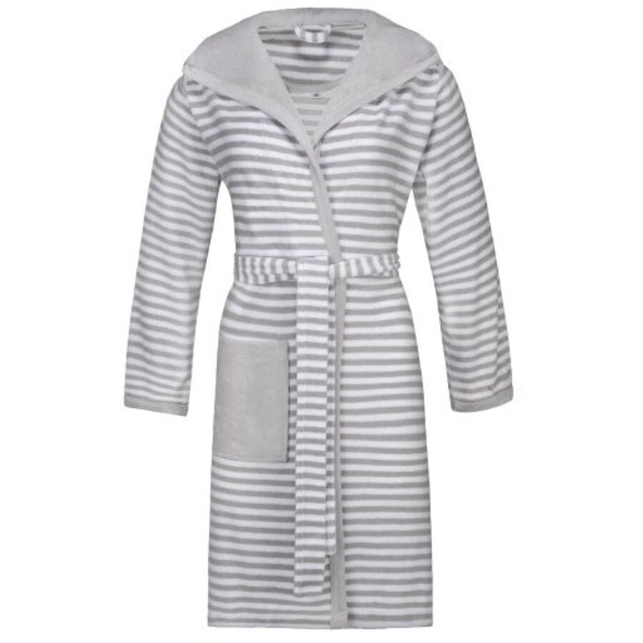 ESPRIT Leichtfrottier Damen-Bademantel Striped Hoody mit Kapuze