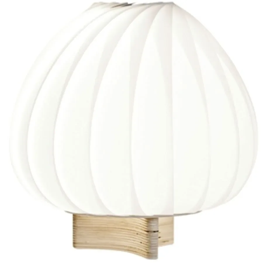 Tom Rossau Tischlampe Avellana Weiss Kunststoff/Holz 30 cm - Farbe: weiss/braun - LED - Lichtfarbe: Extra warmweiss - Tischlampe- LED Energiesparlampe