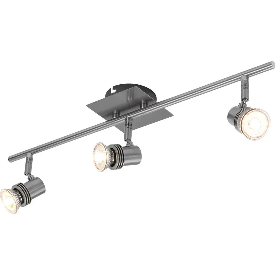 Spot Calisto Grau Metall 56.5 cm 14 cm - Farbe: Nickel - LED - Lichtfarbe: Warmweiss - Spot- LED Energiesparlampe