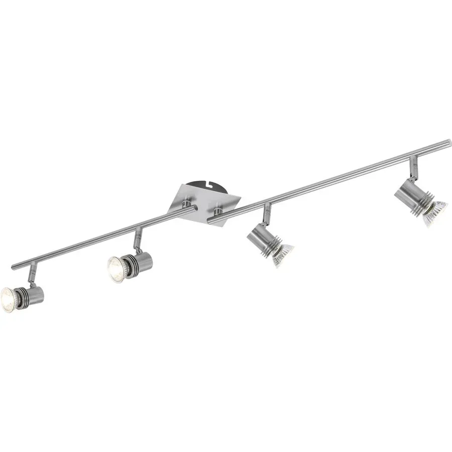 Spot Calisto Grau Metall 87 cm 14 cm - Farbe: Nickel - LED - Lichtfarbe: Warmweiss - Spot- LED Energiesparlampe