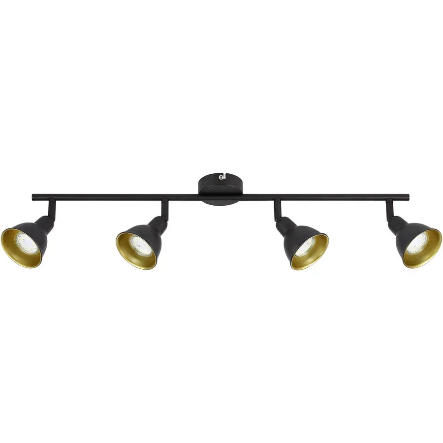 Spot Diogo Gold/Schwarz Metall 68 cm 11 cm - Farbe: schwarz-gold - LED - Lichtfarbe: Warmweiss - Spot- LED Energiesparlampe