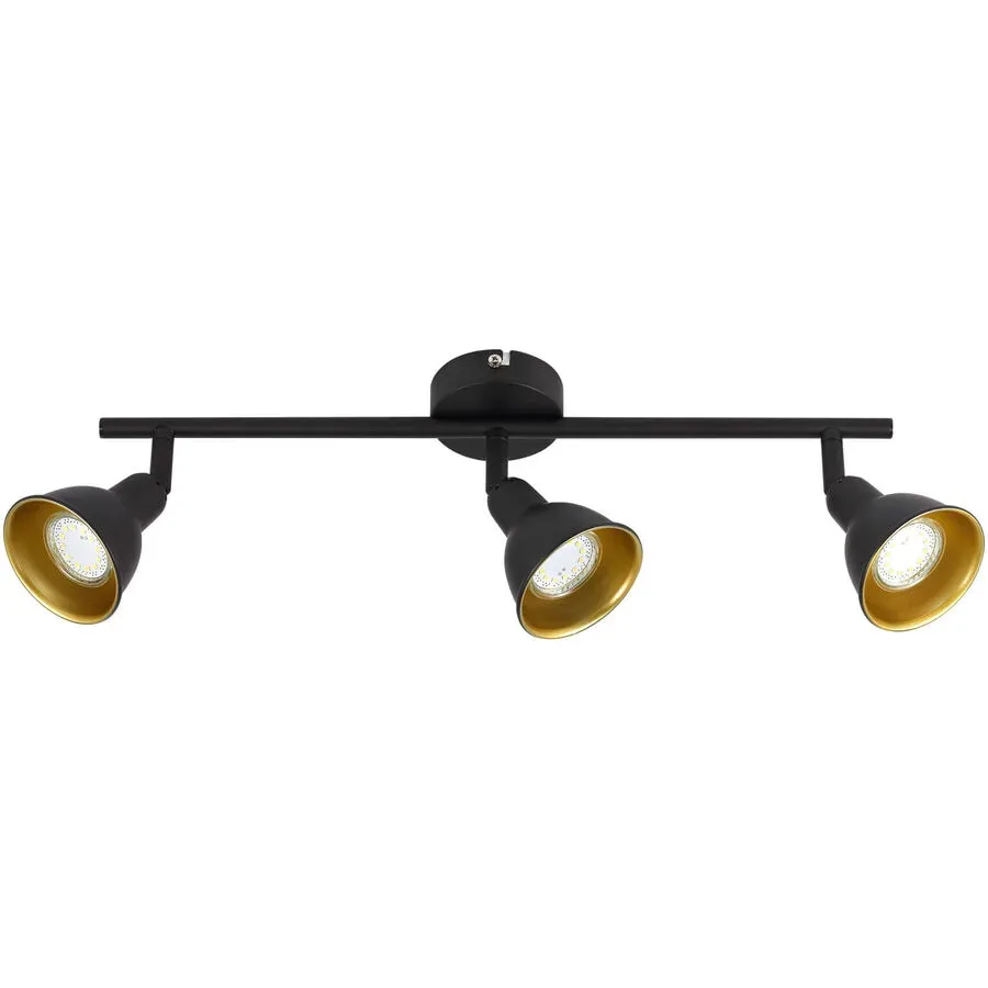 Spot Diogo Gold/Schwarz Metall 48 cm 11 cm - Farbe: schwarz-gold - LED - Lichtfarbe: Warmweiss - Spot- LED Energiesparlampe