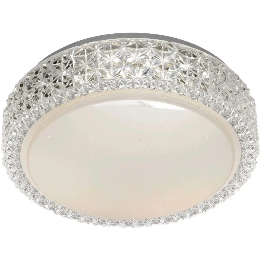 Deckenlampe Crown Transparent Kunststoff - Farbe: klar - LED - Lichtfarbe: Warmweiss - Material: Metall/Acrylglas - Deckenlampe- LED Energiesparlampe