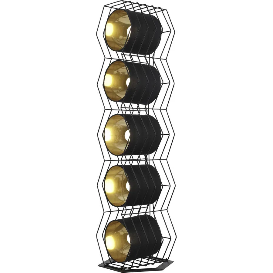Stehlampe Perdrigau Schwarz Metall/Stoff 22 cm 95 cm - Material: Metall/ Stoff - Stehlampe