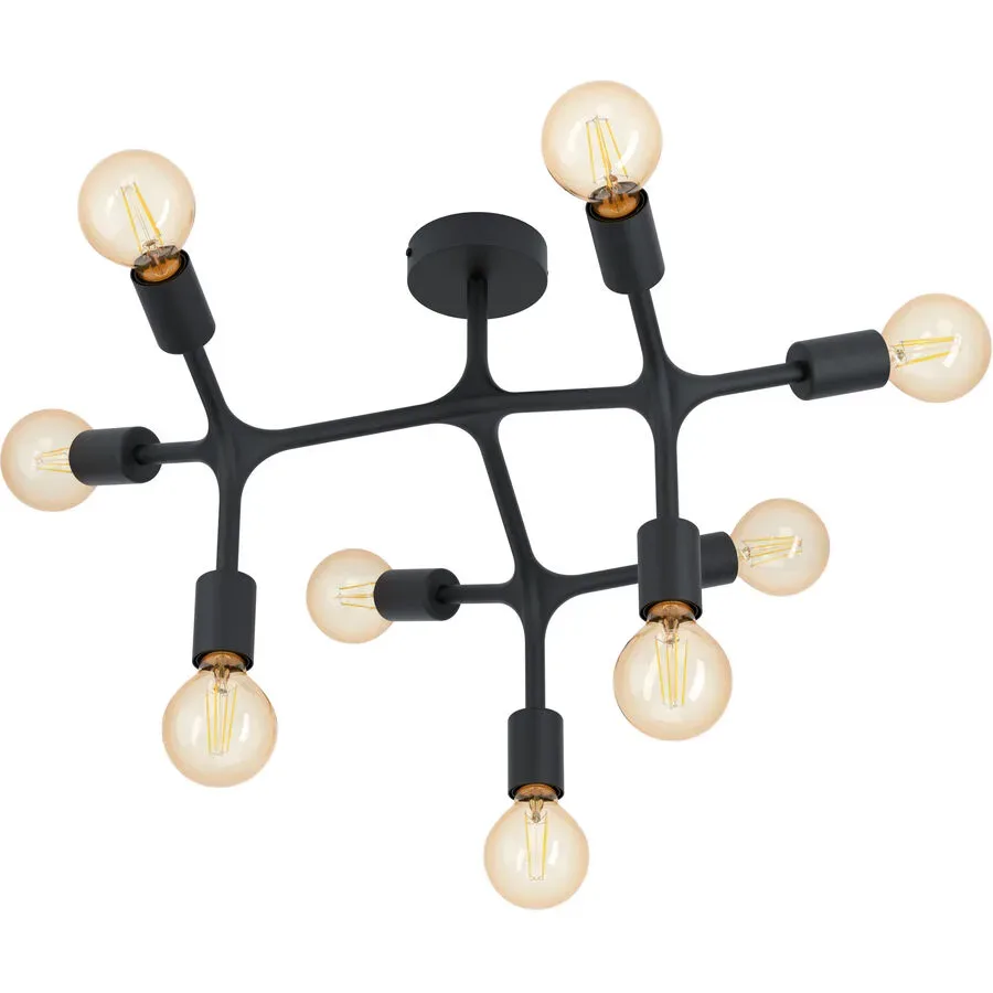 Eglo Deckenlampe Bocadella I Schwarz Stahl 36.5 cm - Deckenlampe