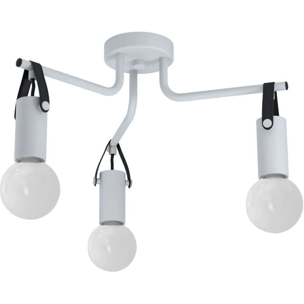 Eglo Deckenlampe Apricale Grau/Schwarz Leder/Metall 24 cm - Material: Metall/Leder - Deckenlampe