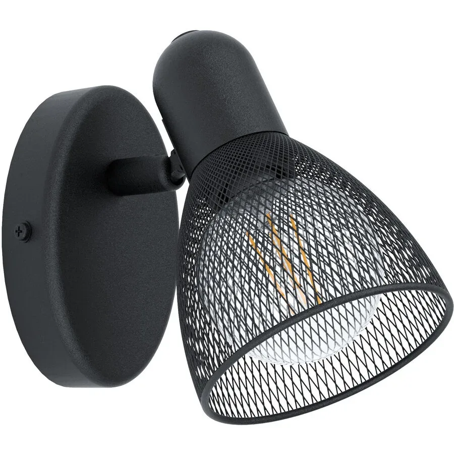 Eglo Wandlampe Corovigno Schwarz Stahl 10.5 cm - Wandlampe