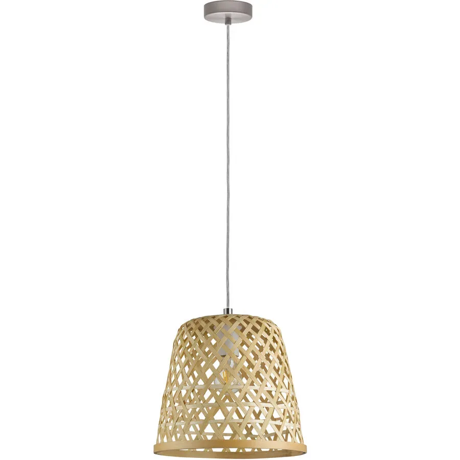 Eglo Pendellampe Kirkcolm Stahl/Holz 110 cm - Farbe: natur - Material: Holz/Stahl - Pendellampe