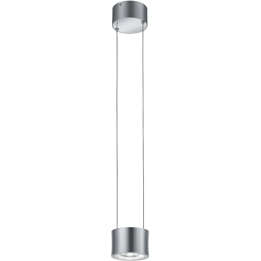 Designer-Pendellampe Bankamp Impulse Nickel matt 1-flammig - Farbe: Nickel matt mit Chrom abgesetzt - LED - Lichtfarbe: Extra warmweiss - Material: