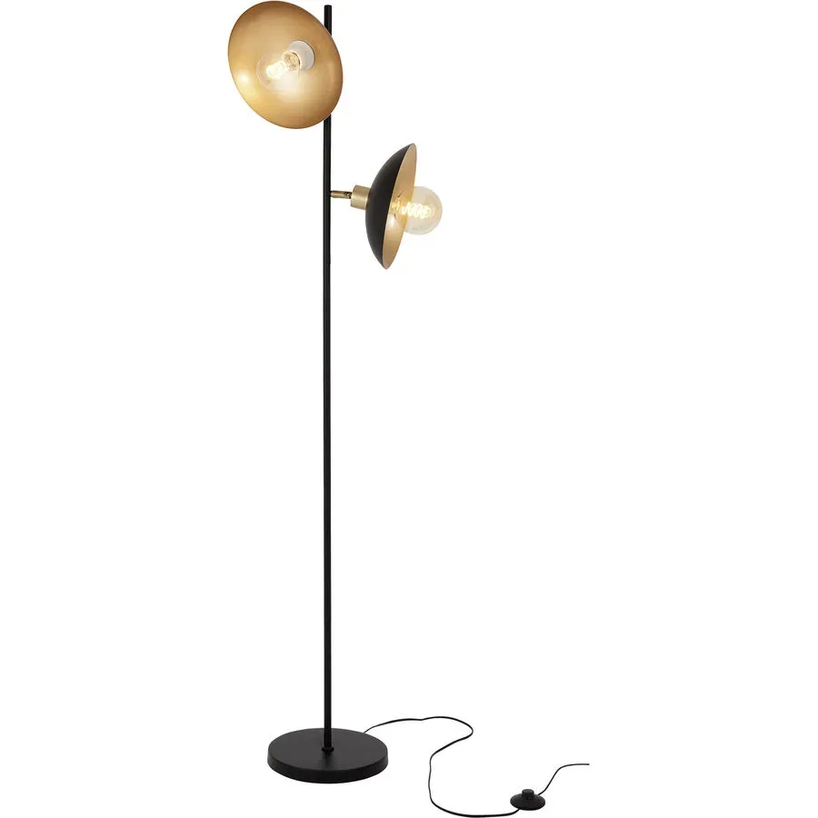 Stehlampe Soria Schwarz/Gold Metall 25 cm 154 cm - Farbe: schwarz-gold - Stehlampe