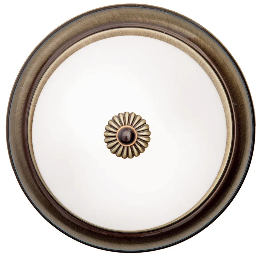 Briamond Deckenlampe Empire Glas/Messing 26 cm 11 cm - Farbe: Patina - Material: Messing/Glas - Deckenlampe