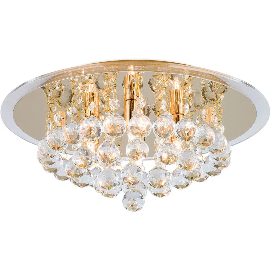 Briamond Deckenlampe Gloria Gold Stahl/Kristall 38 cm 15 cm - Material: Stahl/ K9 Kristall - Deckenlampe