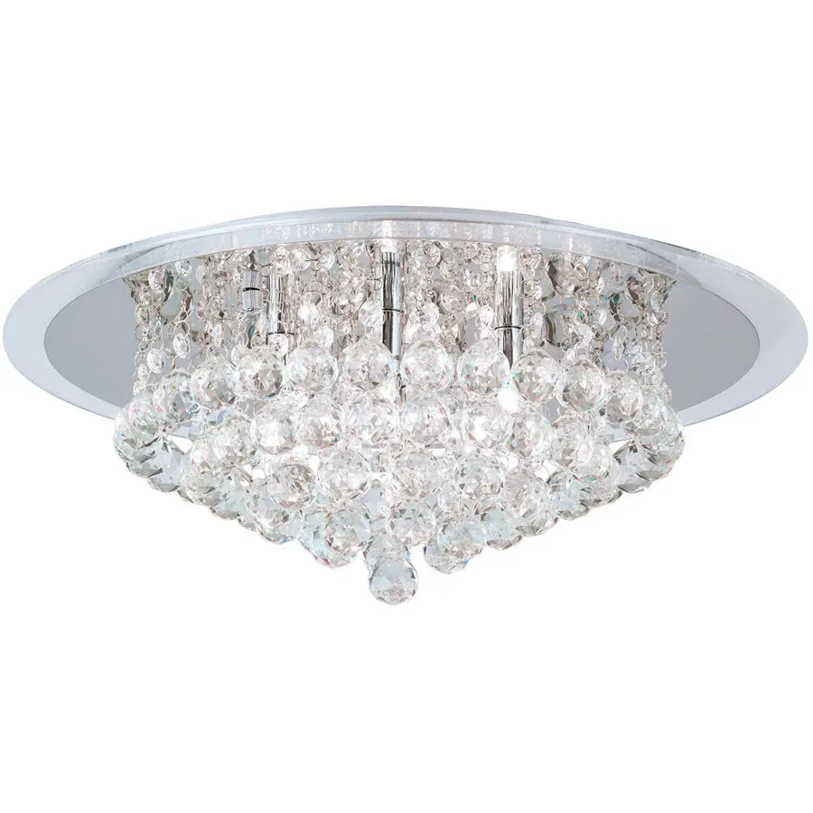 Briamond Deckenlampe Gloria Grau Stahl/Kristall 50 cm 18 cm - Farbe: chrom - Material: Stahl/ K9 Kristall - Deckenlampe