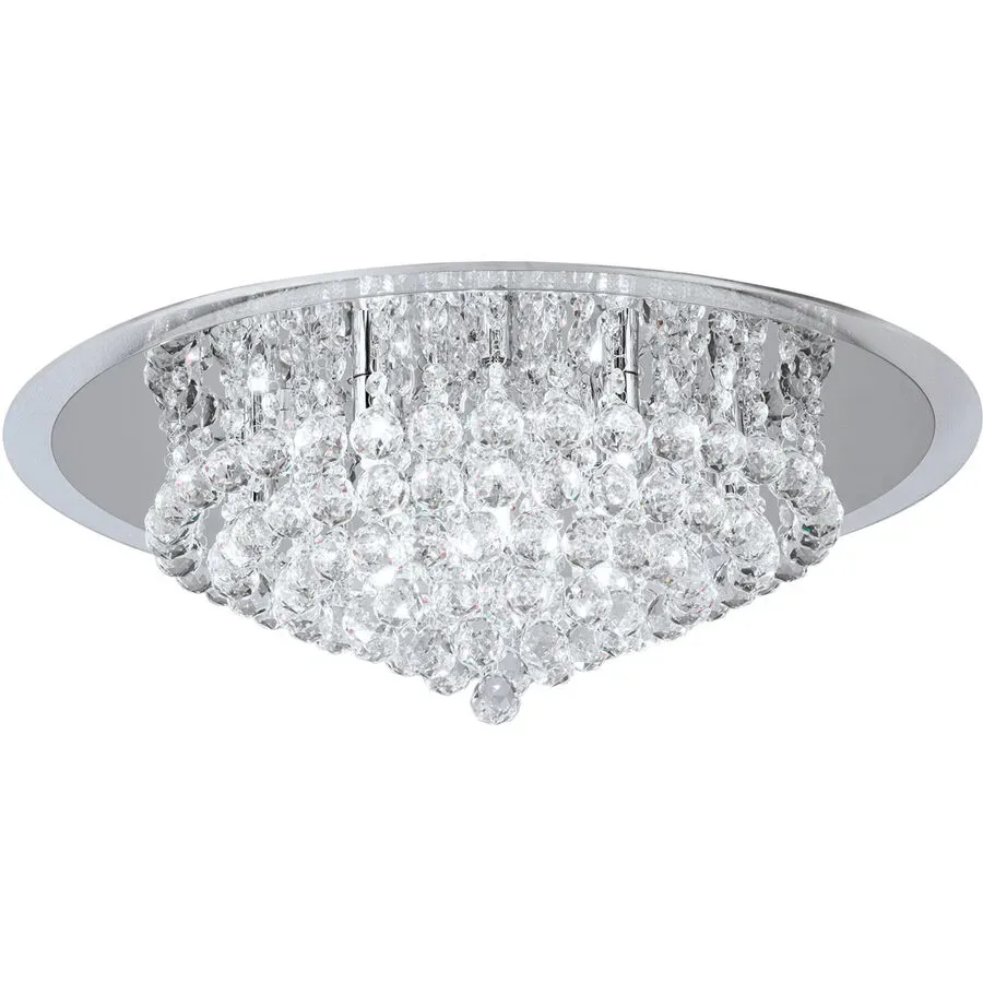 Briamond Deckenlampe Gloria Grau Stahl/Kristall 62 cm 21 cm - Farbe: chrom - Material: Stahl/ K9 Kristall - Deckenlampe