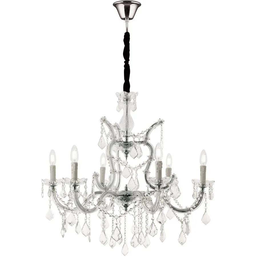 Briamond Pendellampe Theresa Silber Stahl/Kristall 78 cm 75 cm - Material: Stahl/ K9 Kristall - Pendellampe