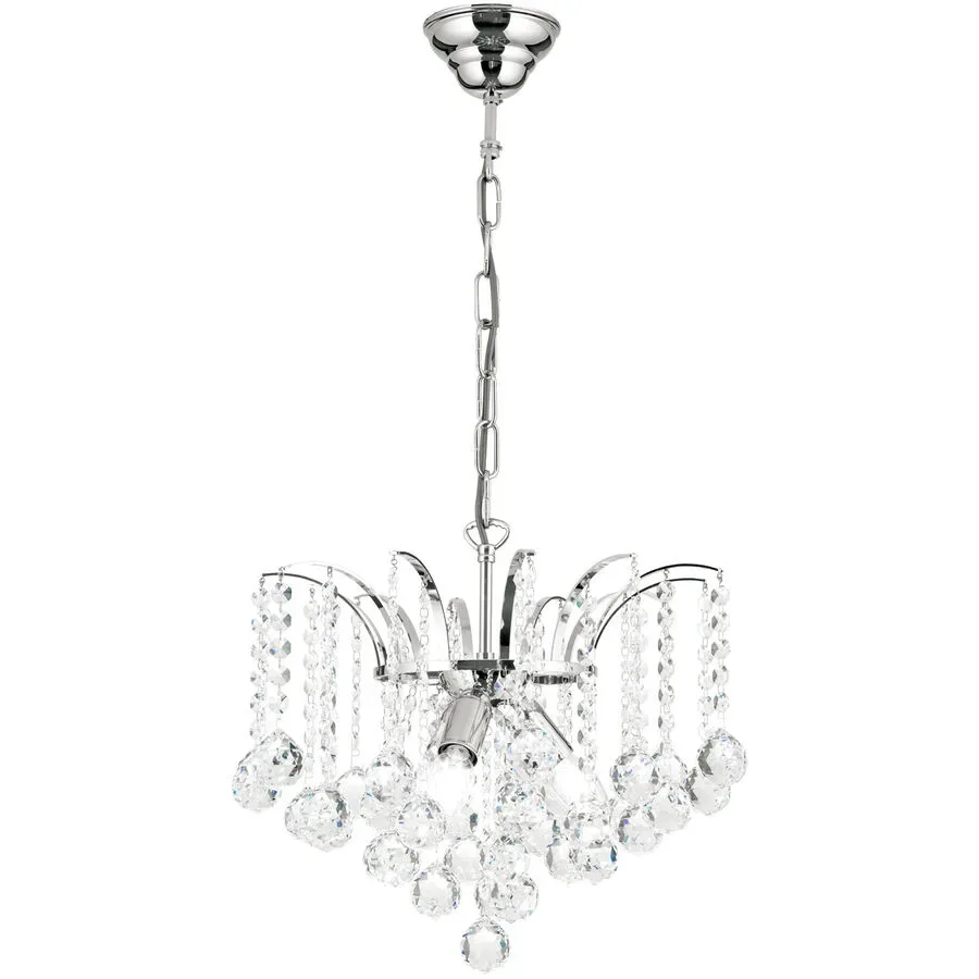 Briamond Pendellampe Sheraton Grau Kristall/Messing 42 cm 35 cm - Farbe: chrom - Material: Messing/Kristall - Pendellampe