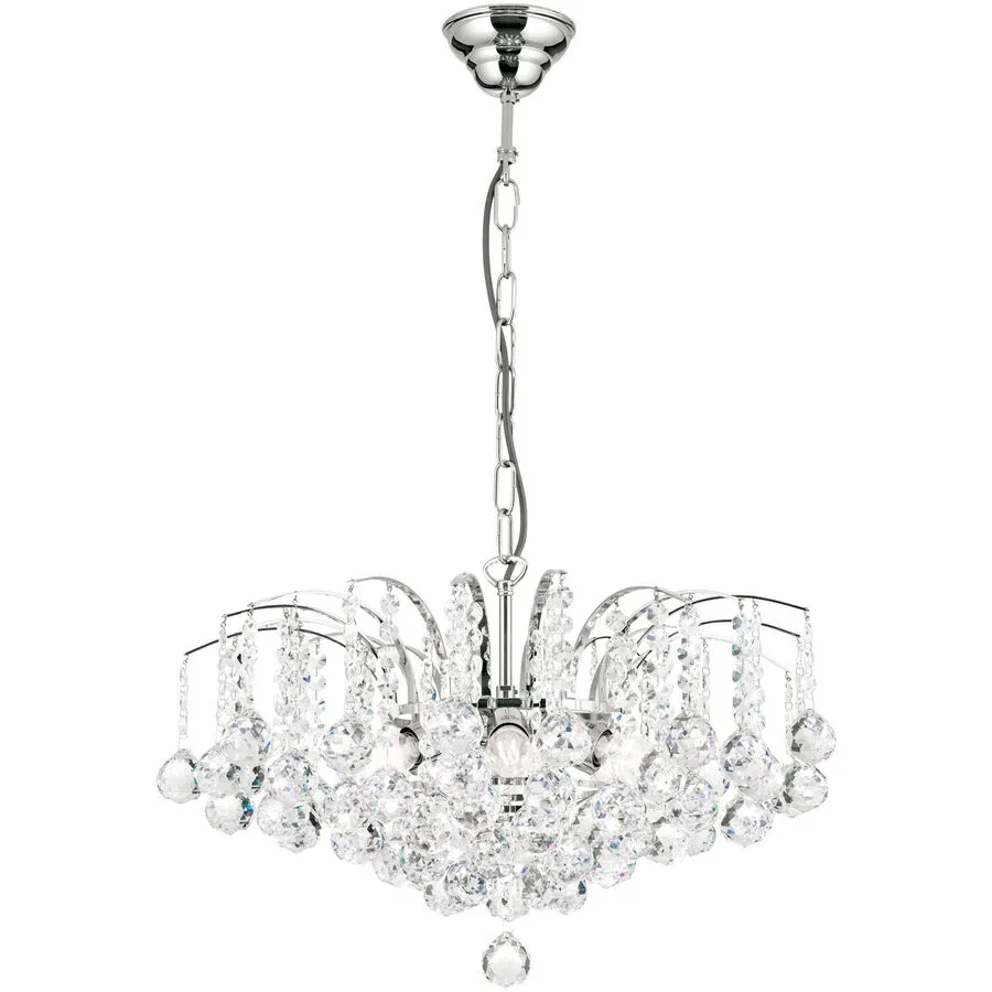 Briamond Pendellampe Sheraton Grau Kristall/Messing 52 cm 35 cm - Farbe: chrom - Material: Messing/Kristall - Pendellampe