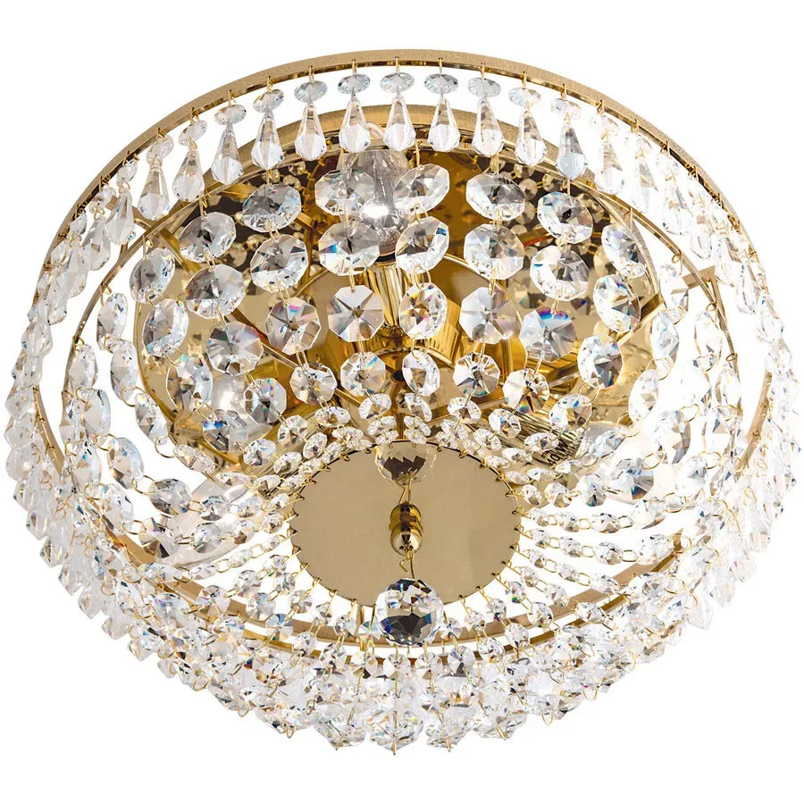 Briamond Deckenlampe Sheraton Gold Kristall/Messing 35 cm 20 cm - Material: Messing/Kristall - Deckenlampe