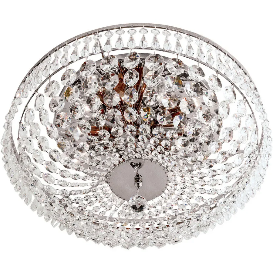 Briamond Deckenlampe Sheraton Grau Kristall/Messing 45 cm 20 cm - Farbe: chrom - Material: Messing/Kristall - Deckenlampe