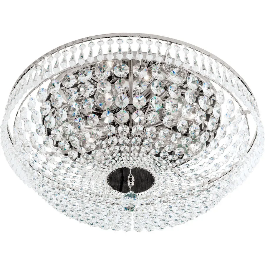 Briamond Deckenlampe Sheraton Grau Kristall/Messing 55 cm 22 cm - Farbe: chrom - Material: Messing/Kristall - Deckenlampe