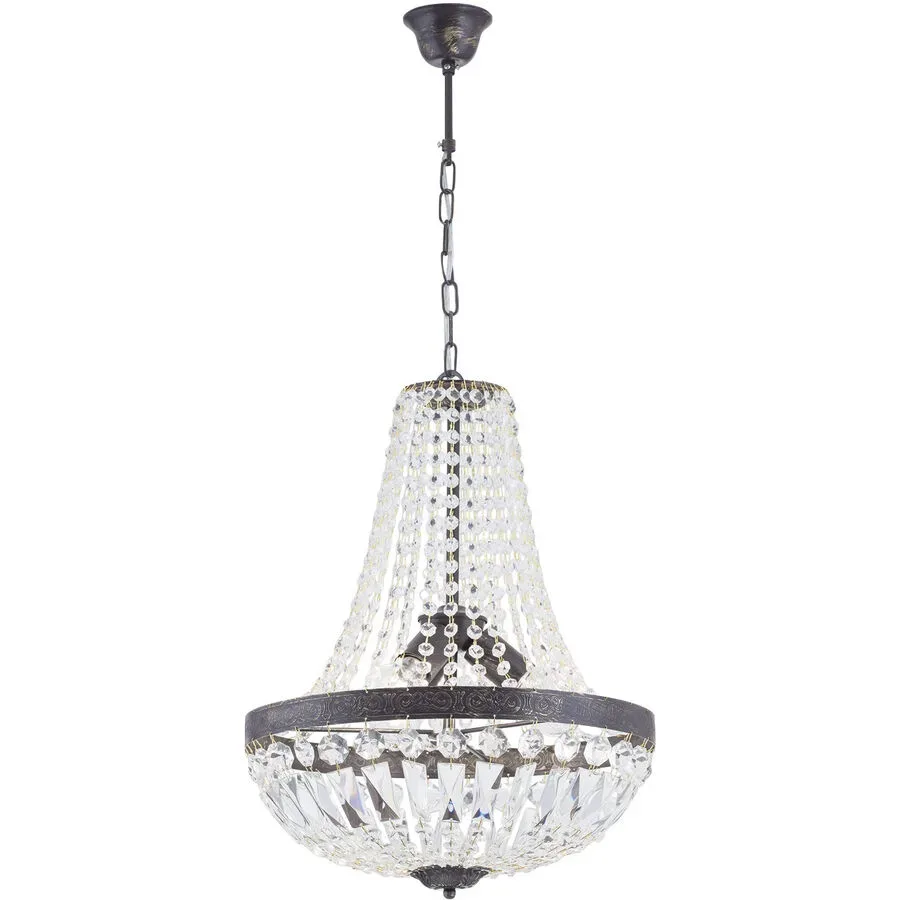Briamond Pendellampe Arila Braun/Transparent Stahl/Kristall 40 cm 60 cm - Farbe: Antikbraun/Transparent - Pendellampe