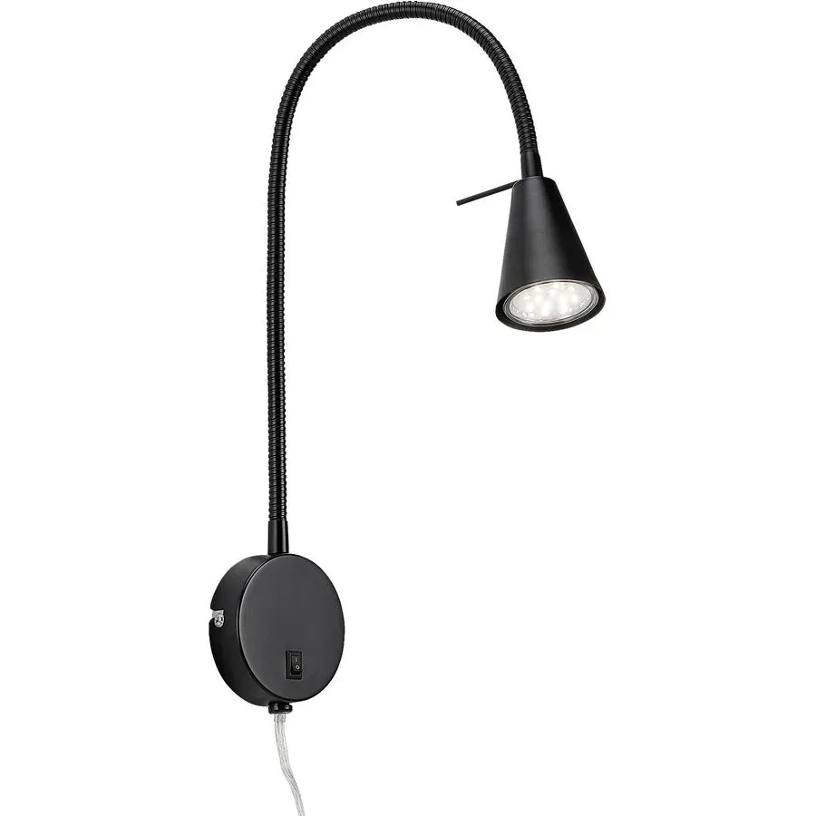 Wandlampe Conico Schwarz Metall 8 cm 45 cm - LED - Lichtfarbe: Warmweiss - Wandlampe- LED Energiesparlampe
