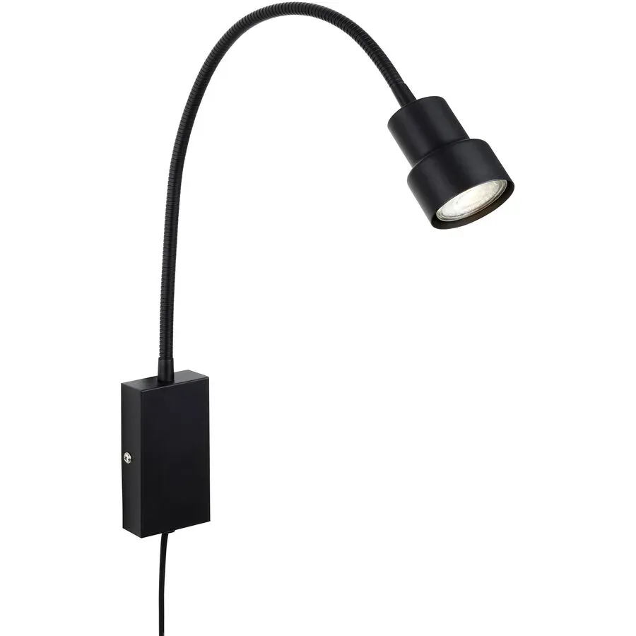 Wandlampe Pleno Schwarz Metall 6 cm 60 cm - LED - Lichtfarbe: Warmweiss - Wandlampe- LED Energiesparlampe