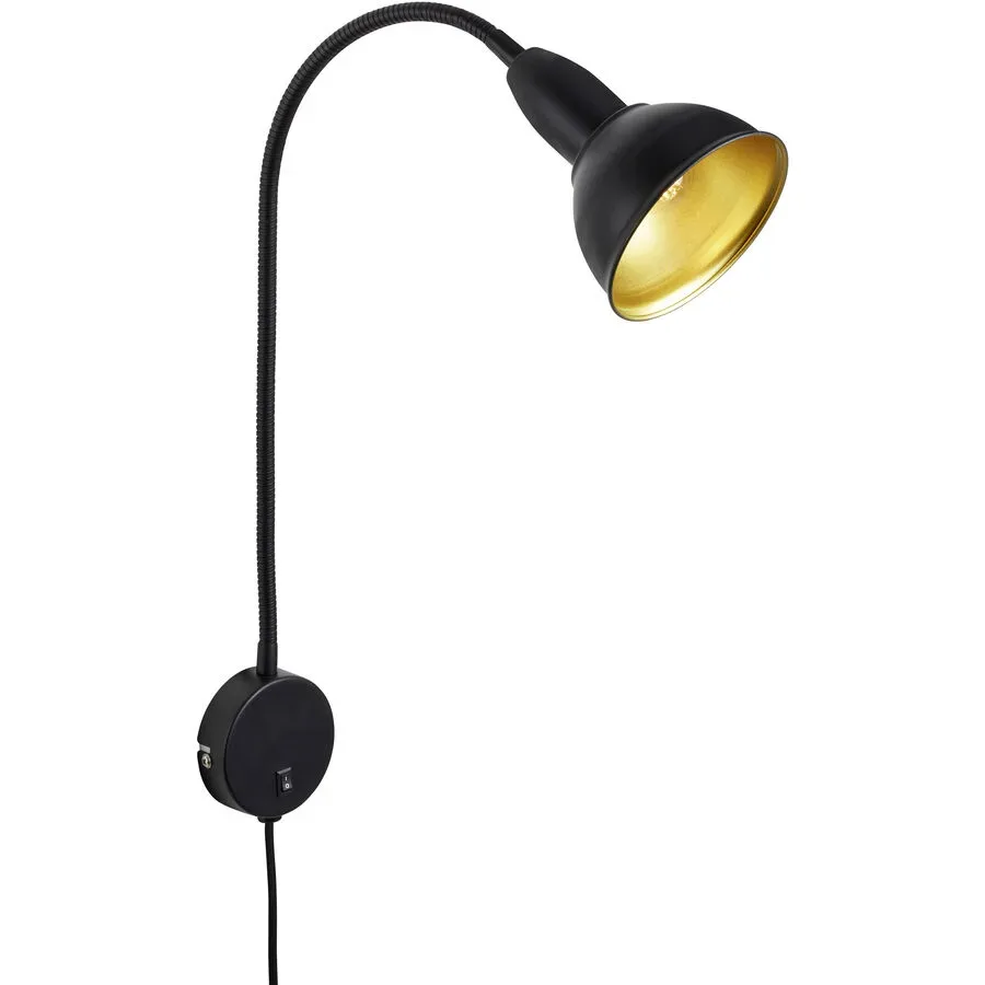 Wandlampe Diogo Gold/Schwarz Metall 8 cm - Farbe: Schwarz/Gold - Wandlampe