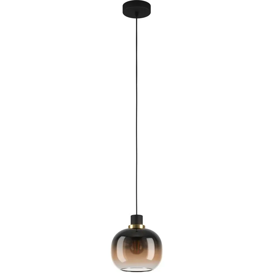Eglo Pendellampe Oilella Schwarz Stahl/Glas 0 cm 0 cm - Farbe: Schwarz/Messing - Material: Glas/Stahl - Pendellampe