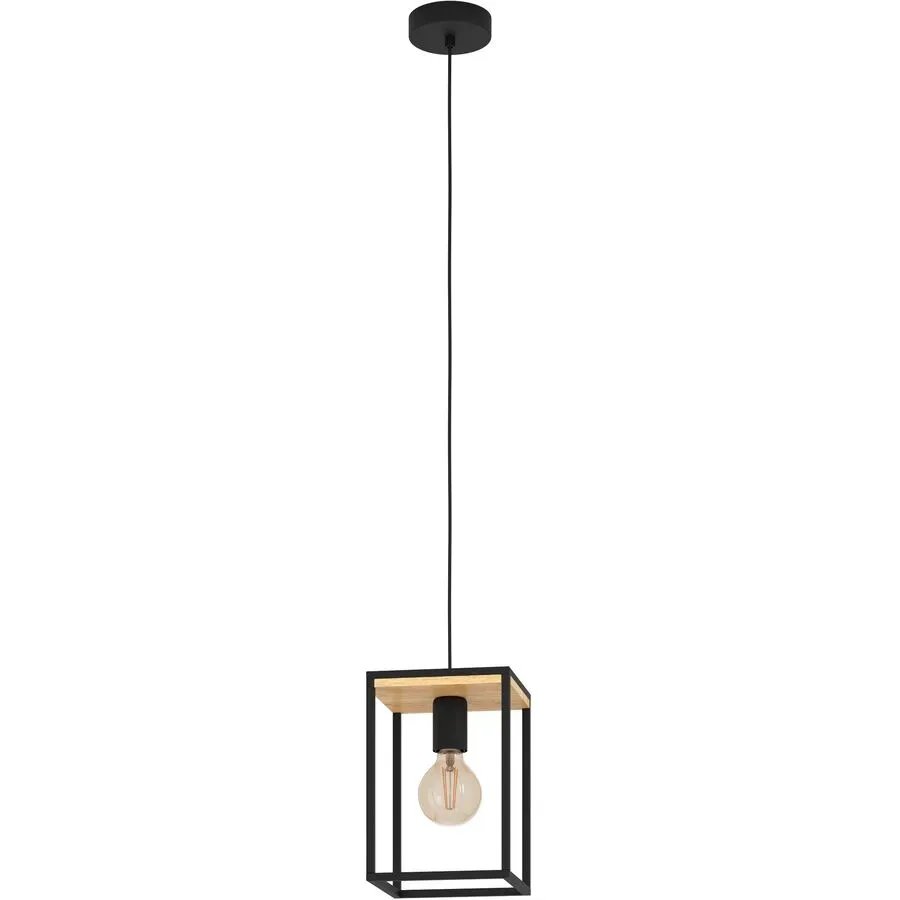 Eglo Pendellampe Libertad Braun/Schwarz Stahl/Holz 18 cm 18 cm - Material: Holz/Stahl - Pendellampe