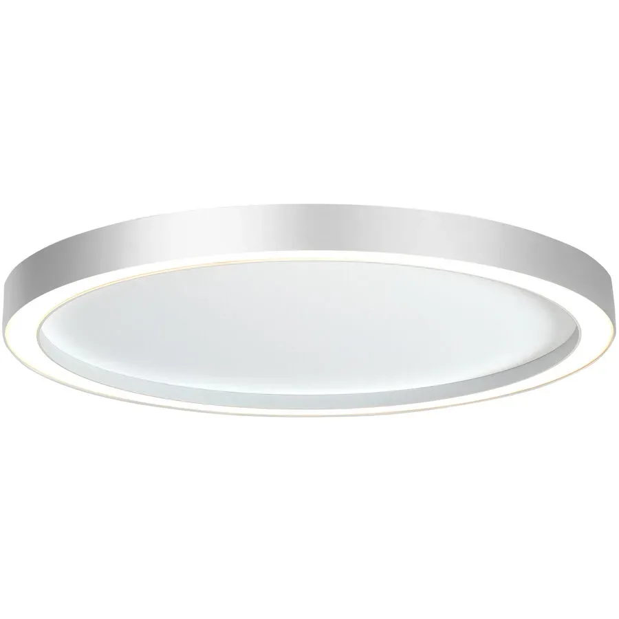 Bopp Deckenlampe Aura Weiss/Silber Aluminium 55 cm 4 cm - Farbe: Aluminium/Weiss - LED - Lichtfarbe: Extra warmweiss - Deckenlampe- LED