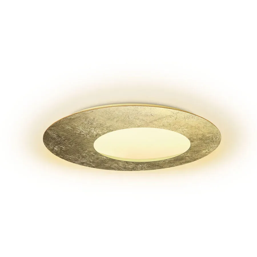 Escale Deckenlampe Blade Gold Aluminium 79 cm 3.5 cm - Farbe: Blattgoldoptik - LED - Lichtfarbe: Extra warmweiss - Deckenlampe- LED Energiesparlampe