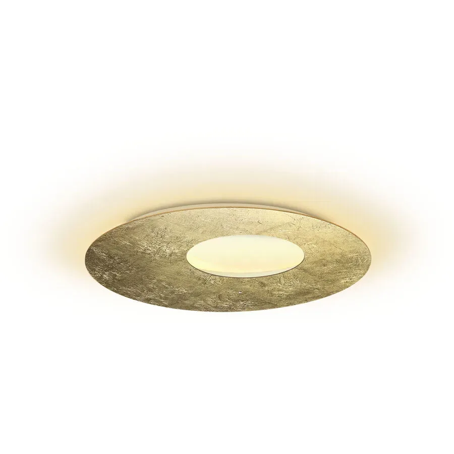 Escale Deckenlampe Blade Gold Aluminium 59 cm 3.5 cm - Farbe: Blattgoldoptik - LED - Lichtfarbe: Extra warmweiss - Deckenlampe- LED Energiesparlampe