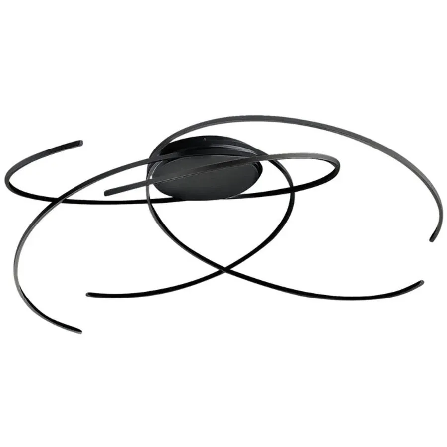 Escale Deckenlampe Space Schwarz Aluminium 100 cm 24 cm - LED - Lichtfarbe: Extra warmweiss - Deckenlampe- LED Energiesparlampe