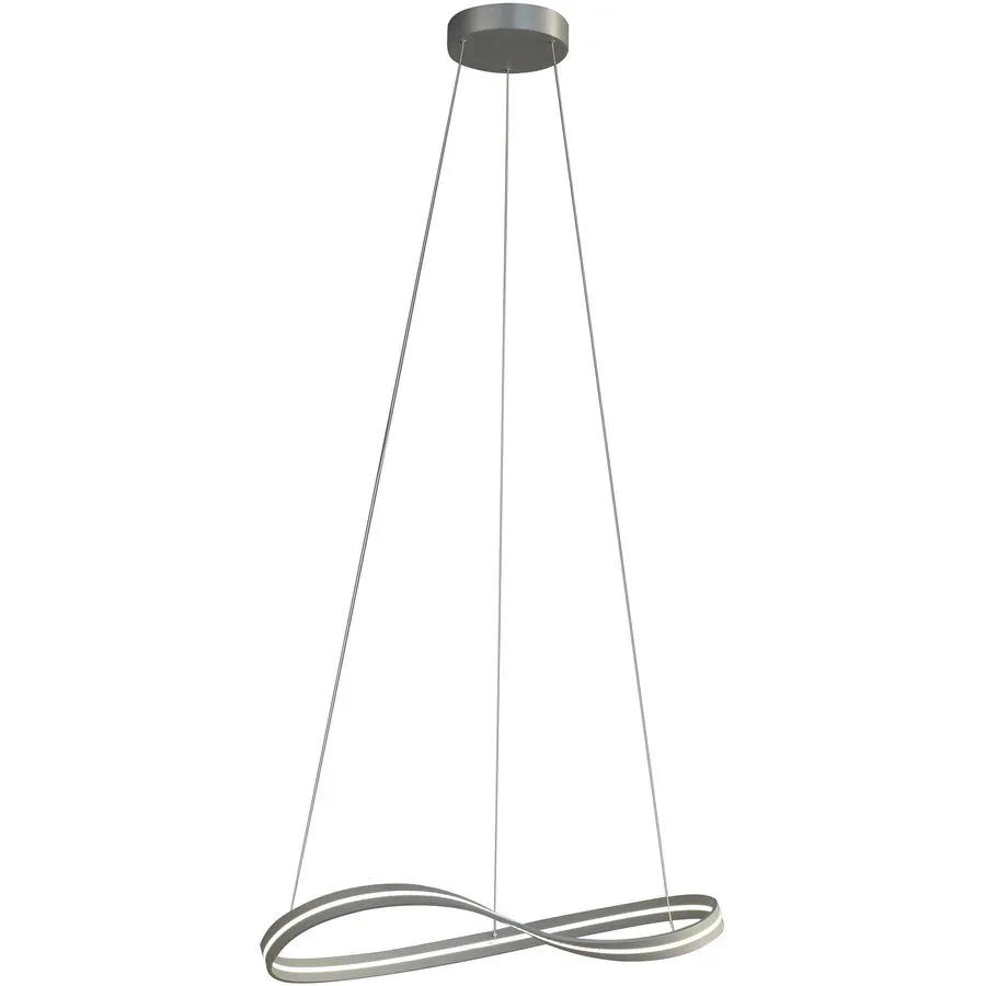 Escale Pendellampe Infinity Silber Aluminium 60 cm 140 cm - Farbe: Aluminium geschliffen - LED - Lichtfarbe: Extra warmweiss - Pendellampe- LED
