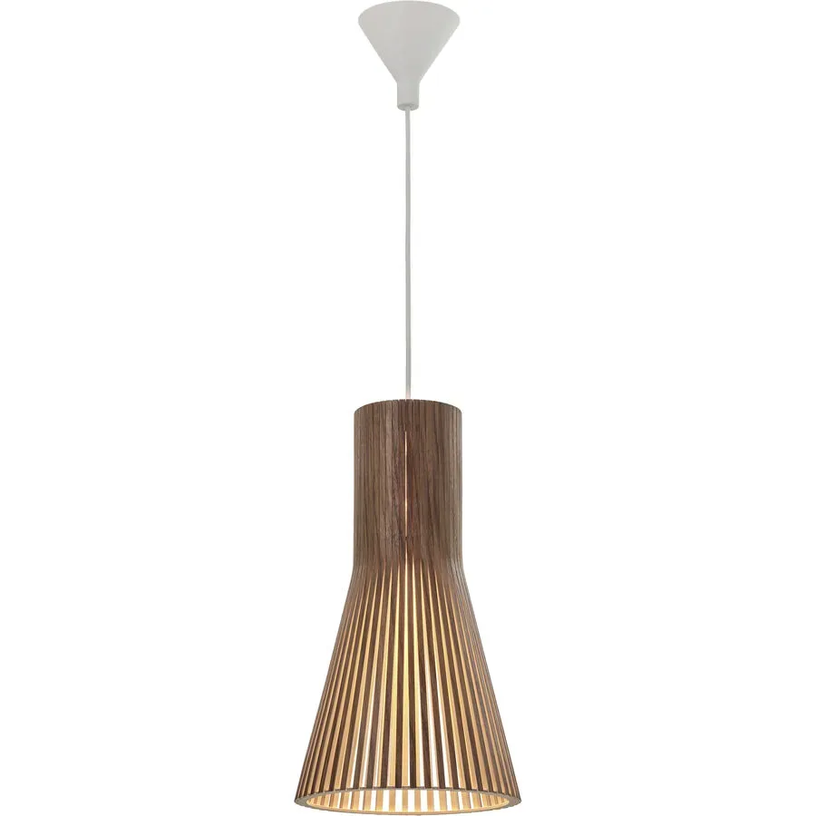 Secto Design Pendellampe Secto Small Braun/Weiss Holz 25 cm 45 cm - LED - Lichtfarbe: Warmweiss - Material: Birke - Pendellampe- LED Energiesparlampe