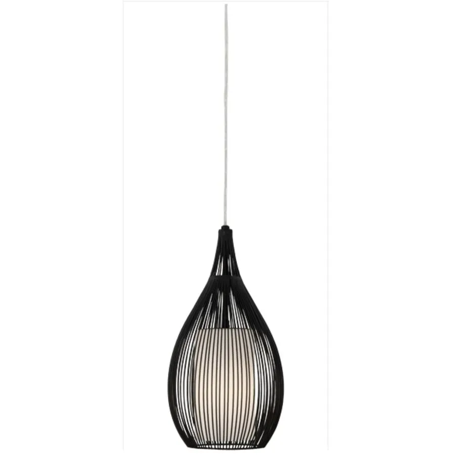 Pendellampe Razoni Schwarz/Weiss Glas/Metall 19 cm 150 cm - Material: Metall/Glas - Pendellampe