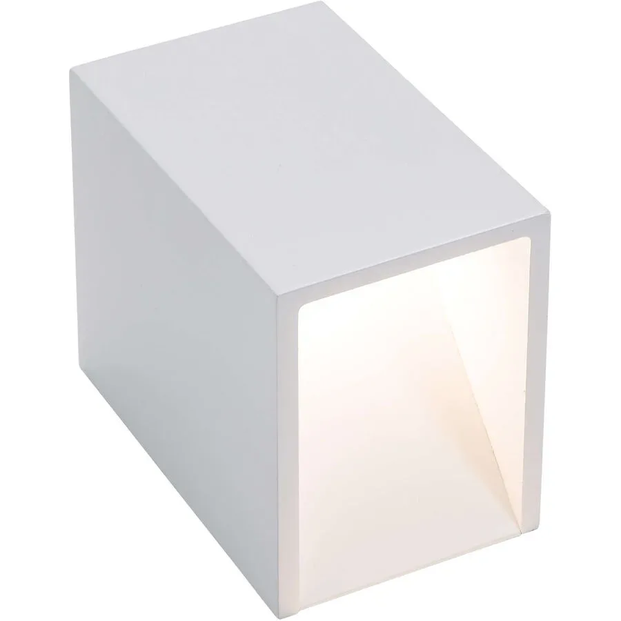 Wandlampe Jones Weiss Aluminium 6.5 cm 10 cm - LED - Lichtfarbe: Extra warmweiss - Wandlampe- LED Energiesparlampe