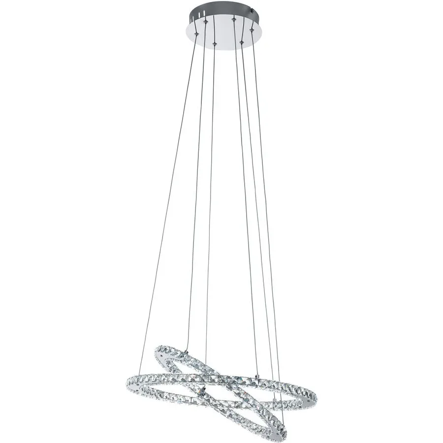 Eglo Pendellampe Varrazo Grau Stahl B 55.00 H 120 cm - Farbe: chrom - LED - Lichtfarbe: Helles Neutralweiss - Pendellampe- LED Energiesparlampe