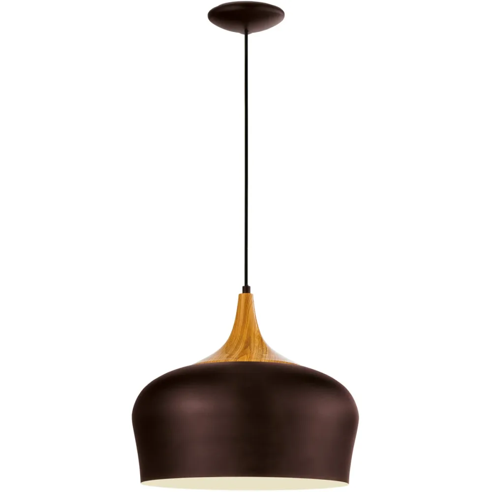 Eglo Pendellampe Obregon Braun Stahl 110 cm - Farbe: Crème - LED - Pendellampe- LED Energiesparlampe